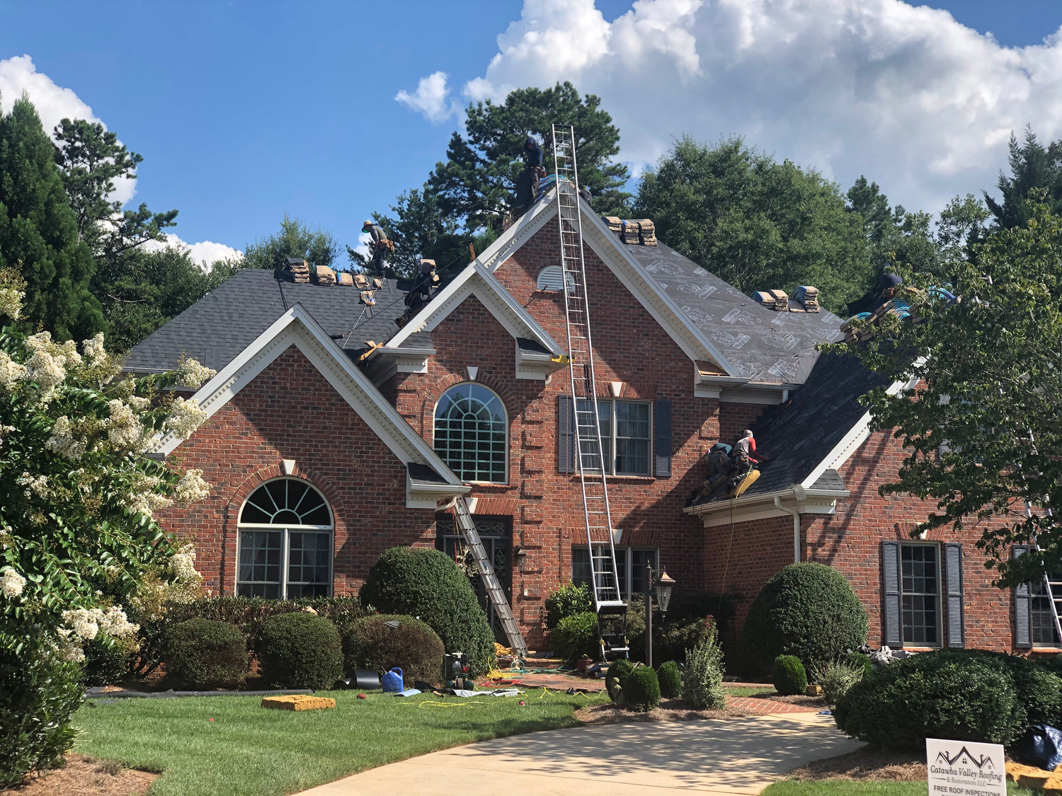 Residential roof replacement project with high-quality asphalt shingles, expertly installed by Catawba Valley Roofing & Restoration LLC.